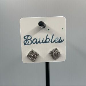 Baubles Silver Square Stud Earrings